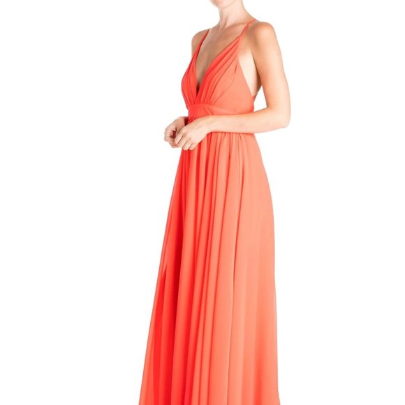 NWT Meghan Fabulous ENCHANTED GARDEN Maxi Dress in Flame - Very Sexy! S Fits XS - Picture 1 of 8